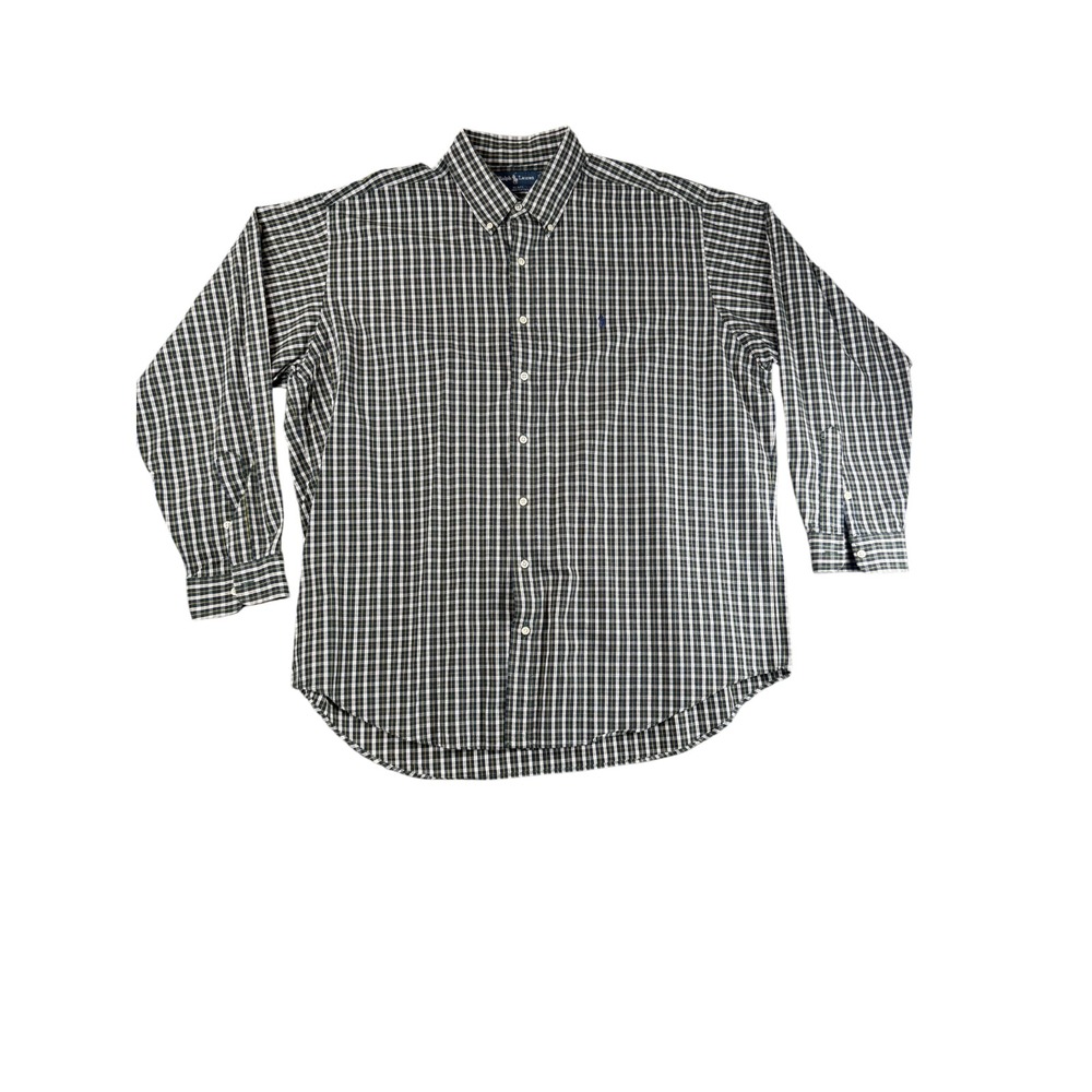 Ralph Lauren Blake Shirt Mens 2XL Green Plaid Button Down Long Sleeve Cotton